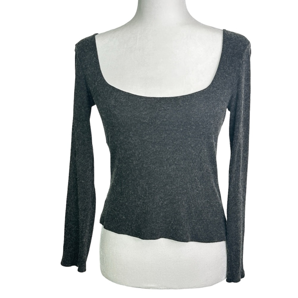 Rouje Paris Grey Knit Square neck top Sz EU 38